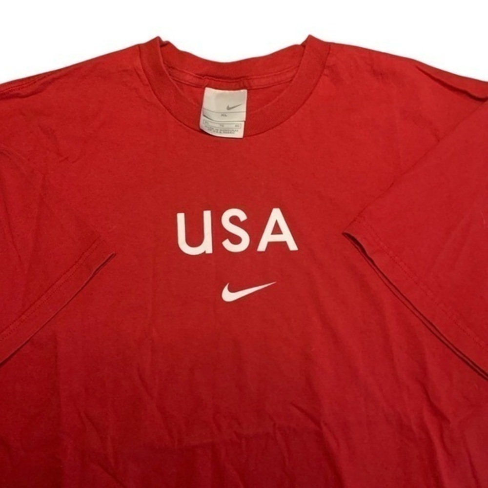 Vintage Y2K Nike Red Center Check USA Shirt XL